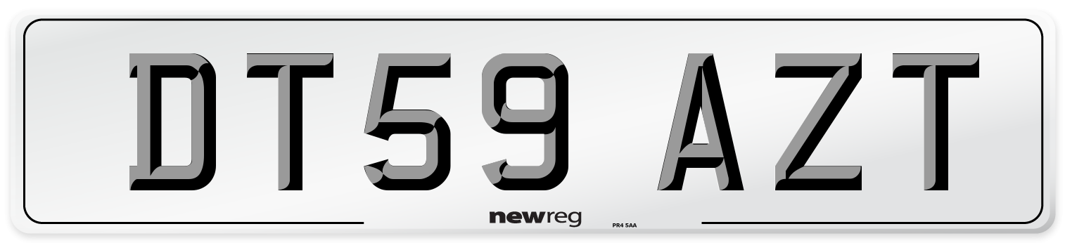 DT59 AZT Number Plate from New Reg